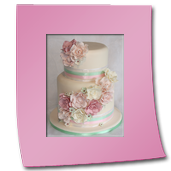 Open Rose Vintage Wedding Cake